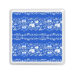 Blue Flowers Memory Card Reader (square) by Eskimos