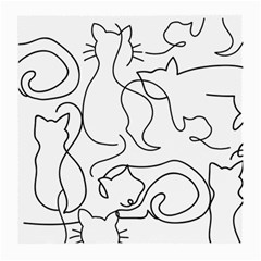 Cats Line Art  Medium Glasses Cloth by Sobalvarro