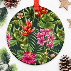 Tropic Flowers Ornament (round) by goljakoff