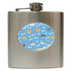 Cute Cat Pattern Hip Flask (6 Oz) by ExtraAwesomeSauce