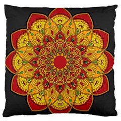 Mandela Flower Orange And Red Standard Flano Cushion Case (one Side) by ExtraGoodSauce