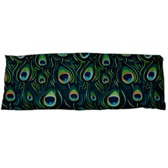 Watercolor Peacock Feather Pattern Body Pillow Case (dakimakura) by ExtraAwesomeSauce