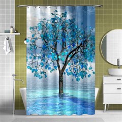 Crystal Blue Tree Shower Curtain 48  X 72  (small)  by icarusismartdesigns