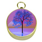 Tree Sunset Gold Compasses Front