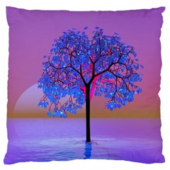 Tree Sunset Large Flano Cushion Case (two Sides) by icarusismartdesigns