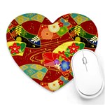 Floral Abstract Heart Mousepads Front