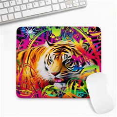 Tiger In The Jungle Large Mousepads by icarusismartdesigns