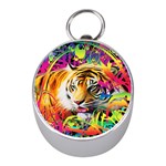 Tiger In The Jungle Mini Silver Compasses Front