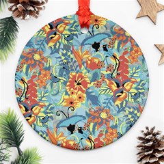 Flowers And Butterfly Ornament (round) by goljakoff