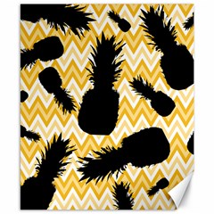 Ananas Chevrons Noir/jaune Canvas 8  X 10  by kcreatif