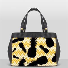 Ananas Chevrons Noir/jaune Oversize Office Handbag by kcreatif