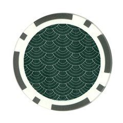 Green Sashiko Pattern Poker Chip Card Guard by goljakoff