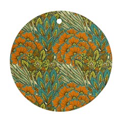 Orange Flowers Ornament (round) by goljakoff