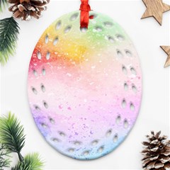 Rainbow Paint Oval Filigree Ornament (two Sides) by goljakoff