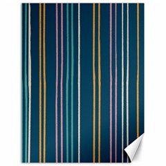 Multicolored Stripes On Blue Canvas 18  X 24  by SychEva