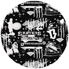 Skater-underground2 Wooden Puzzle Round by PollyParadise