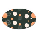 Black peach white  Oval Magnet Front