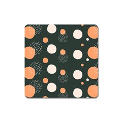 Black Peach White  Square Magnet by Sobalvarro