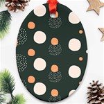 Black peach white  Oval Ornament (Two Sides) Back