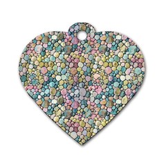 Multicolored Watercolor Stones Dog Tag Heart (one Side) by SychEva