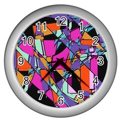 Abstract  Wall Clock (silver) by LW41021