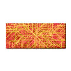 Orange/yellow Line Pattern Hand Towel by LyleHatchDesign