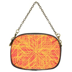 Orange/yellow Line Pattern Chain Purse (two Sides) by LyleHatchDesign