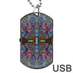 Abstract Marbling Painting Repeats Dog Tag Usb Flash (one Side) by kaleidomarblingart