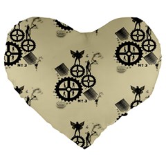 Angels Large 19  Premium Flano Heart Shape Cushions by PollyParadise