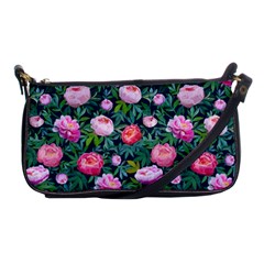 Delicate Watercolor Peony Shoulder Clutch Bag by SychEva