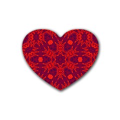 Red Rose Rubber Coaster (heart)  by LW323