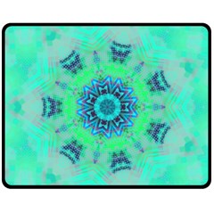 Blue Green  Twist Fleece Blanket (medium)  by LW323