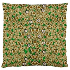 Florals In The Green Season In Perfect  Ornate Calm Harmony Large Cushion Case (two Sides) by pepitasart