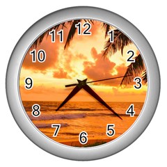 Sunset Beauty Wall Clock (silver) by LW323