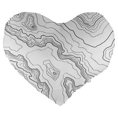 Topography Map Large 19  Premium Flano Heart Shape Cushions by goljakoff