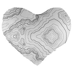 Topography Map Large 19  Premium Flano Heart Shape Cushions by goljakoff