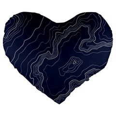 Topography Map Large 19  Premium Flano Heart Shape Cushions by goljakoff