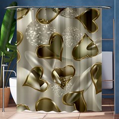   Golden Hearts Shower Curtain 60  X 72  (medium)  by Galinka