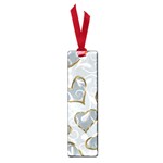   Gold hearts on a blue background Small Book Marks Front