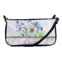 Minimal Gold Floral Marble Shoulder Clutch Bag by gloriasanchez