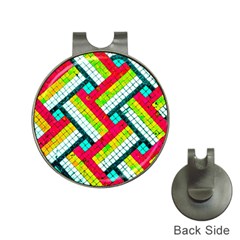 Pop Art Mosaic Hat Clips With Golf Markers by essentialimage365