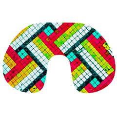 Pop Art Mosaic Travel Neck Pillow by essentialimage365