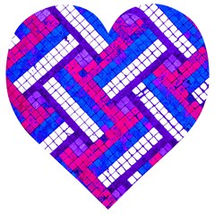 Pop Art Mosaic Wooden Puzzle Heart by essentialimage365