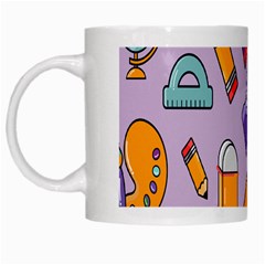 Back To School And Schools Out Kids Pattern White Mugs by DinzDas