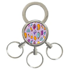 Back To School And Schools Out Kids Pattern 3-ring Key Chain by DinzDas