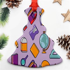 Back To School And Schools Out Kids Pattern Christmas Tree Ornament (two Sides) by DinzDas