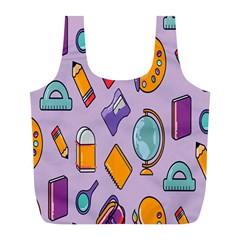 Back To School And Schools Out Kids Pattern Full Print Recycle Bag (l) by DinzDas