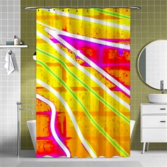 Pop Art Neon Wall Shower Curtain 48  X 72  (small)  by essentialimage365