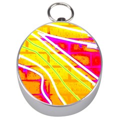 Pop Art Neon Wall Silver Compasses by essentialimage365