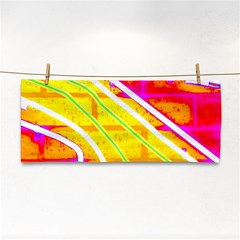 Pop Art Neon Wall Hand Towel by essentialimage365